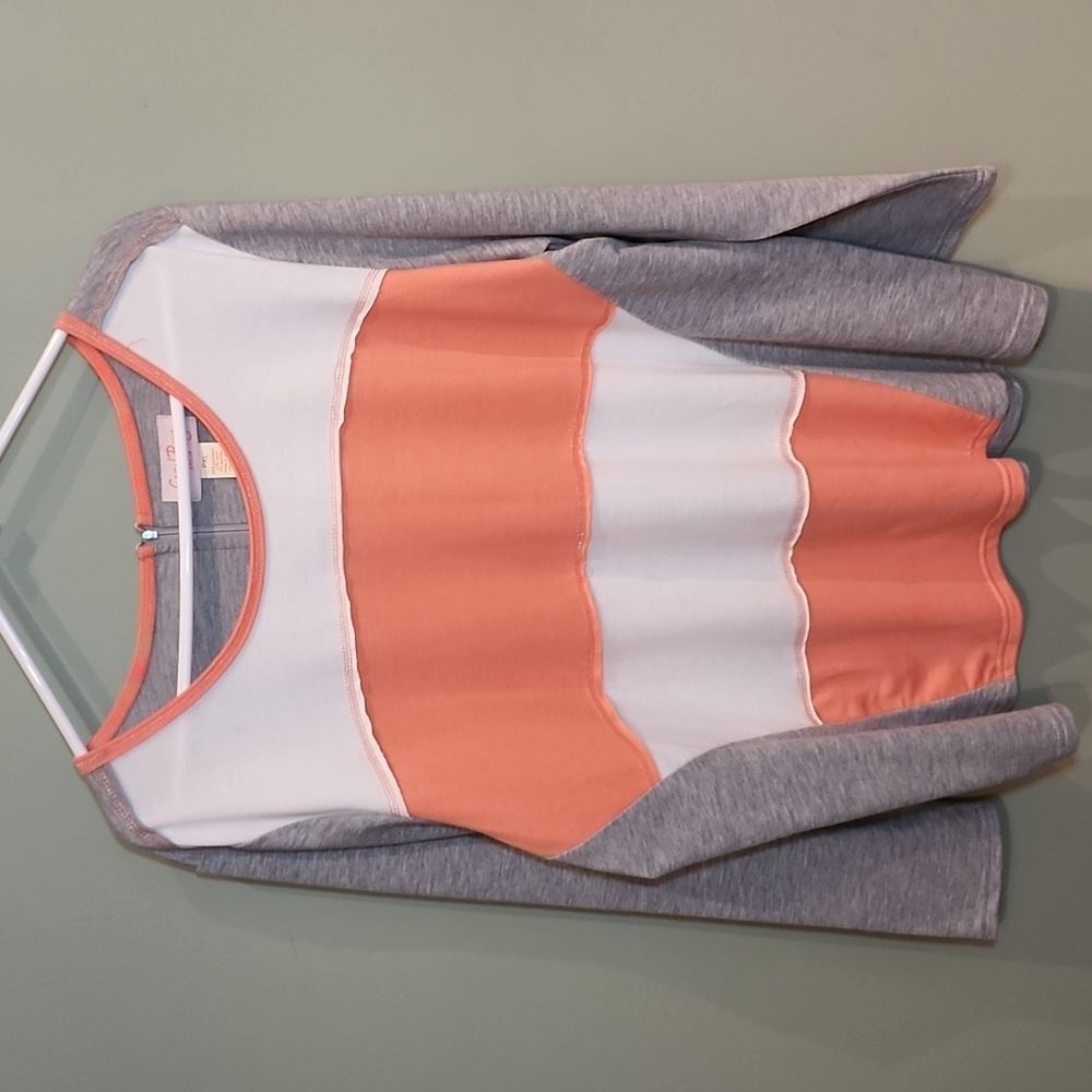 Coral Bay Coral and Grey Pullover